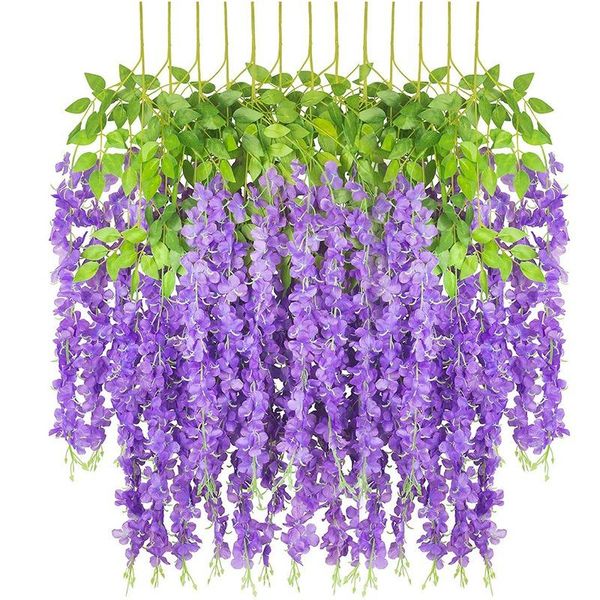 12 pieces artificial silk wisteria flower hanging silk vine rattan fake bush flower for home party wedding garden outdoor greene
12 pieces artificial silk wisteria flower hanging silk vine rattan fake bush flower for home party wedding garden outdoor greene