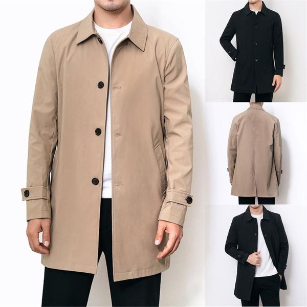 men trench coat mens jacket spring autumn winter coat men's solid color pocket edging color gold button casual long trench1, Tan;black
men trench coat mens jacket spring autumn winter coat men's solid color pocket edging color gold button casual long trench1, Tan;black