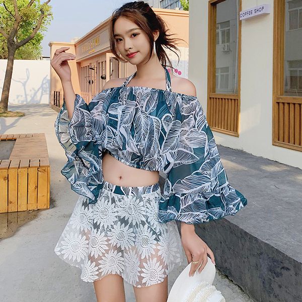 2021 new female korean fresh print set share body show bikini suit swimsuit 2r7z, White;black
2021 new female korean fresh print set share body show bikini suit swimsuit 2r7z, White;black