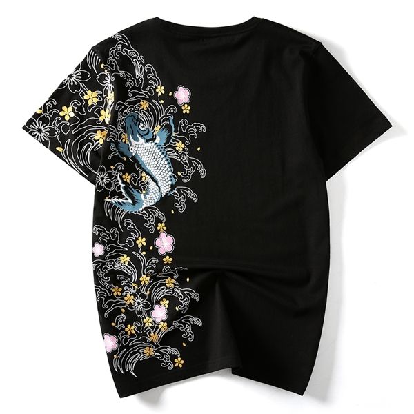 hzijue men t shirts embroidery fish brand clothing chinese japanese style t-shirts for man tees streetwear cotton plus size 1006, Blue
hzijue men t shirts embroidery fish brand clothing chinese japanese style t-shirts for man tees streetwear cotton plus size 1006, Blue