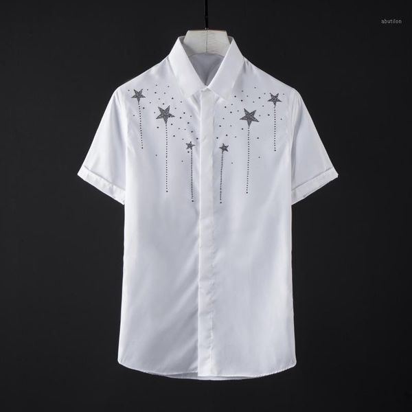 men's casual shirts cotton luxury czech crystal drill design short sleeve mens dress plus size 4xl starry slim man shirts1, White;black
men's casual shirts cotton luxury czech crystal drill design short sleeve mens dress plus size 4xl starry slim man shirts1, White;black