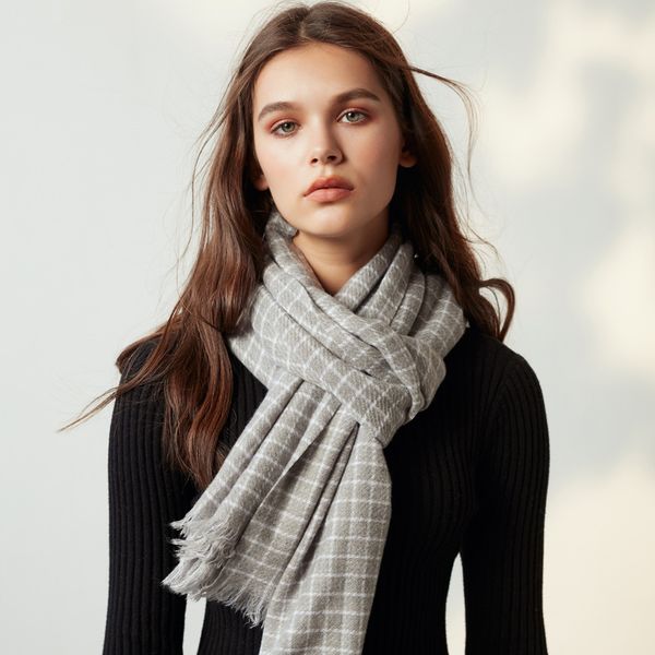 the new plaid wool scarf female autumn and winter outer korean wild long section of the large lattice minimalist take warm shawl collar, Blue;gray
the new plaid wool scarf female autumn and winter outer korean wild long section of the large lattice minimalist take warm shawl collar, Blue;gray