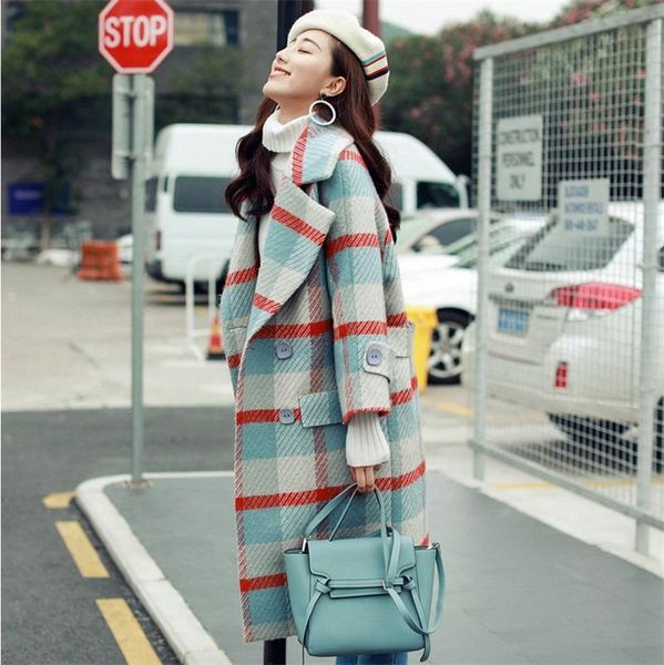 women's wool & blends women jacket winter autumn lapel plaid coat plus size loose jackets warm trench long casual overcoat woolen 2021, Black
women's wool & blends women jacket winter autumn lapel plaid coat plus size loose jackets warm trench long casual overcoat woolen 2021, Black