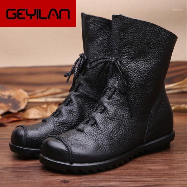 2020 vintage style genuine leather women boots flat booties soft cowhide women's shoes front zip ankle boots zapatos mujer1, Black
2020 vintage style genuine leather women boots flat booties soft cowhide women's shoes front zip ankle boots zapatos mujer1, Black