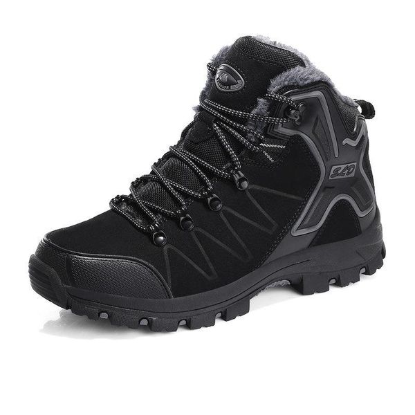 men outdoor winter snow ankle boots non-slip short plush warm lace up walk male casual flat shoes sneakers fashion comfortable, Black
men outdoor winter snow ankle boots non-slip short plush warm lace up walk male casual flat shoes sneakers fashion comfortable, Black