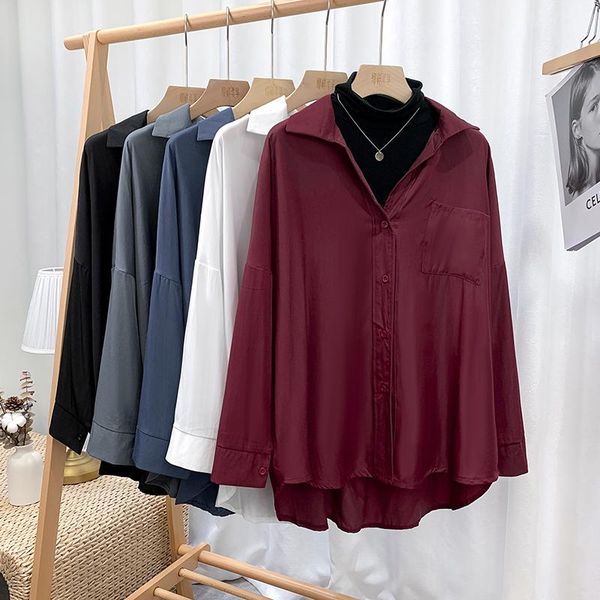 women's blouses & shirts autumn product korean version wild simple loose shirt female lapel temperament jacket to wear a cardigan uk833, White
women's blouses & shirts autumn product korean version wild simple loose shirt female lapel temperament jacket to wear a cardigan uk833, White