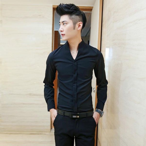 wholesale- 2017 new arrival men fashion shirts slim fit collarless dress shirt long sleeve skinny casual, White;black
wholesale- 2017 new arrival men fashion shirts slim fit collarless dress shirt long sleeve skinny casual, White;black