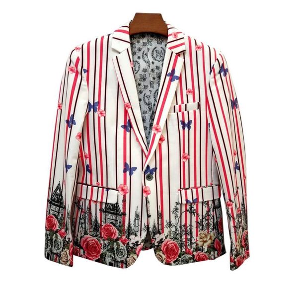 2020 stripe flower man's suit coats night club wedding slim fit blazer men jacket casual male singer costume casaco masculino, White;black
2020 stripe flower man's suit coats night club wedding slim fit blazer men jacket casual male singer costume casaco masculino, White;black