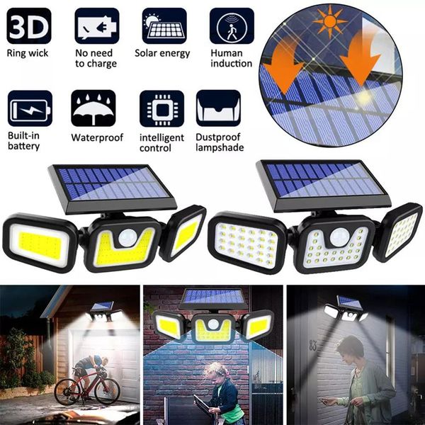 edison2011 cob led solar wall light pir motion sensor 3 heads floodlight waterproof outdoor street light for garden décor security lights
edison2011 cob led solar wall light pir motion sensor 3 heads floodlight waterproof outdoor street light for garden décor security lights