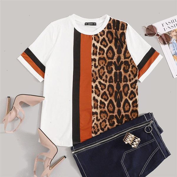 белый цвет блока cut и шить leopard панель верхняя короткие рукава o шеи вскользь тенниски женщин 2020 летний отдых tshirt tops, White
белый цвет блока cut и шить leopard панель верхняя короткие рукава o шеи вскользь тенниски женщин 2020 летний отдых tshirt tops, White