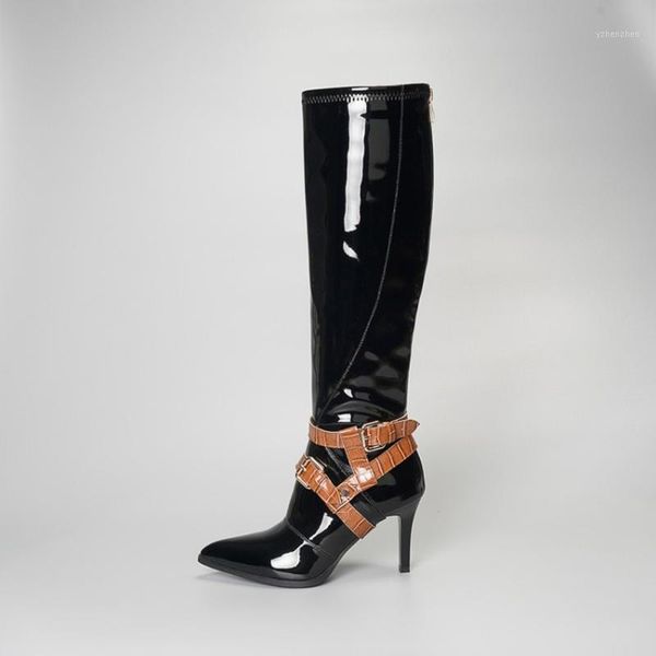 boots womens pointy toe patent leather knee thigh high stilettos belt buckle heel riding motorcycle shoes plus sz 20211, Black
boots womens pointy toe patent leather knee thigh high stilettos belt buckle heel riding motorcycle shoes plus sz 20211, Black