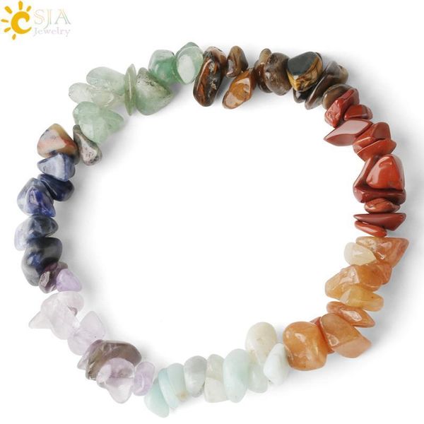 csja 7 chakra reiki women bracelets chain link lobster clasp healing balance natural chip stone beads meditation rain qylqkc, Black
csja 7 chakra reiki women bracelets chain link lobster clasp healing balance natural chip stone beads meditation rain qylqkc, Black