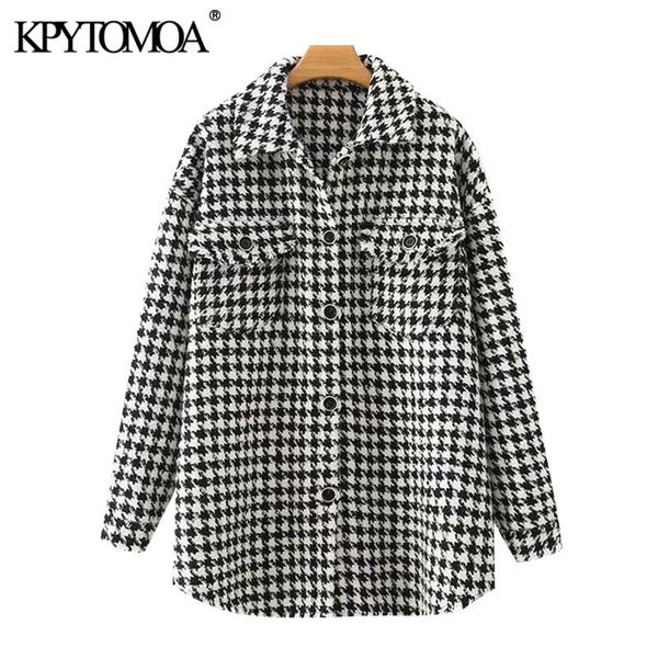 kpytomoa women fashion oversized houndstooth frayed tweed jacket coat vintage long sleeve pockets female outerwear chic 201106, Black;brown
kpytomoa women fashion oversized houndstooth frayed tweed jacket coat vintage long sleeve pockets female outerwear chic 201106, Black;brown