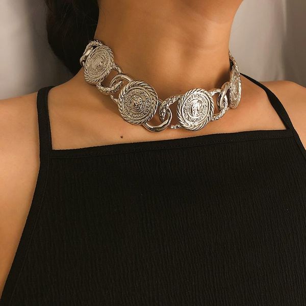 chokers ae-canfly punk 2021 vintage alloy clavicle necklace exaggerated embossed portrait thick chain for women jewelry, Golden;silver
chokers ae-canfly punk 2021 vintage alloy clavicle necklace exaggerated embossed portrait thick chain for women jewelry, Golden;silver