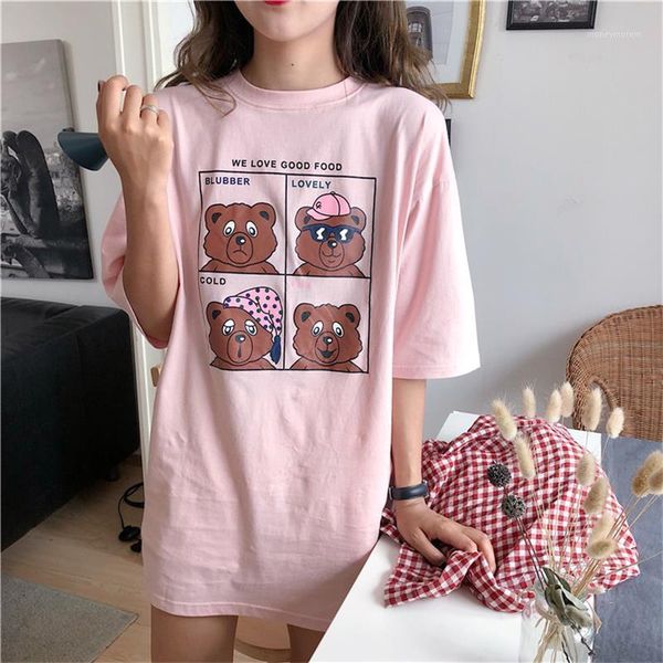 women's t-shirts tunic japan harajuku ladies vintage personalized bear printing short-sleeved t-shirt female korean kawaii 1, White
women's t-shirts tunic japan harajuku ladies vintage personalized bear printing short-sleeved t-shirt female korean kawaii 1, White