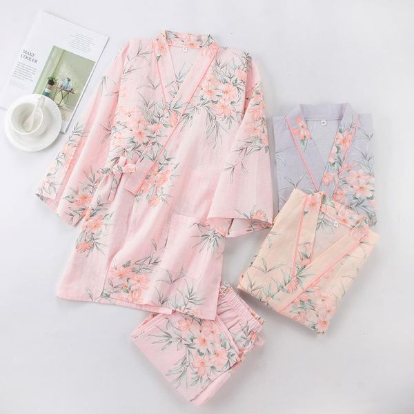 woman japanese style yukata for woman spring floral kimono sleepwear cotton thin home pajamas set leisure women nightwear, Red
woman japanese style yukata for woman spring floral kimono sleepwear cotton thin home pajamas set leisure women nightwear, Red