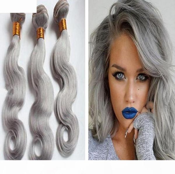 9a brazilian silver grey hair extensions body wave brazilian grey human hair bundles 3pcs lot grey color hair wefts, Black
9a brazilian silver grey hair extensions body wave brazilian grey human hair bundles 3pcs lot grey color hair wefts, Black