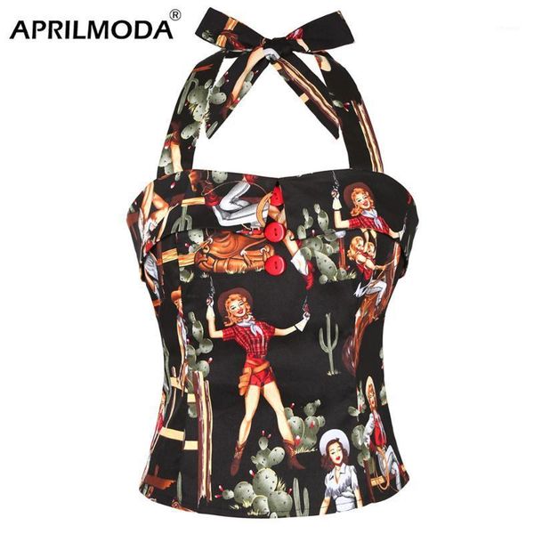 2020 western girl print vintage 40s 50s 60s blouse button halter hollow pin up retro shirts cropped black rock clothing1, White
2020 western girl print vintage 40s 50s 60s blouse button halter hollow pin up retro shirts cropped black rock clothing1, White