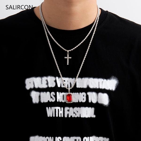 salircon kpop luxury crystal cross pendant necklace geometric simple rhinestone twisted chains necklaces for women jewelry gift, Silver
salircon kpop luxury crystal cross pendant necklace geometric simple rhinestone twisted chains necklaces for women jewelry gift, Silver