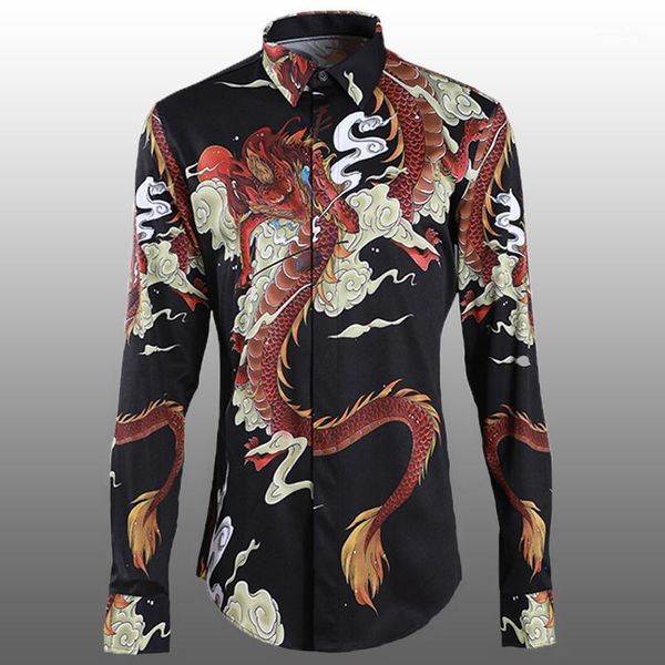 men's casual shirts allover printed mens luxury china dragon long sleeve dress plus size 4xl fashion slim fit male1, White;black
men's casual shirts allover printed mens luxury china dragon long sleeve dress plus size 4xl fashion slim fit male1, White;black