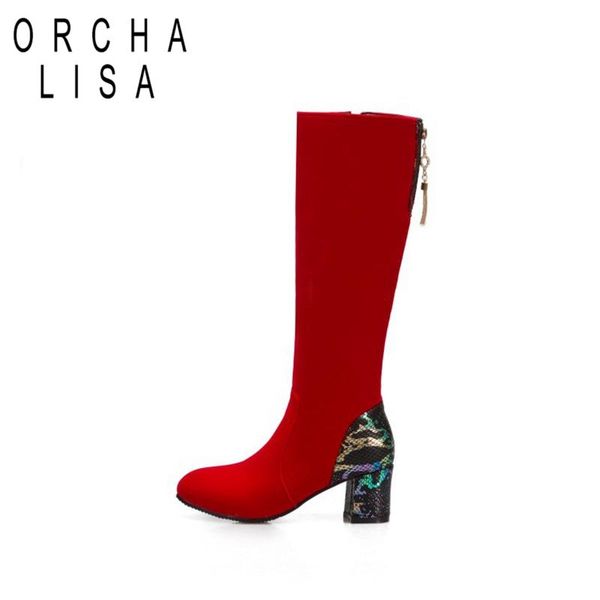 orchalisa winter warm knee-high boots 5cm square snake prints heels flock zipper solid big size 33-45 black work daily c2066
orchalisa winter warm knee-high boots 5cm square snake prints heels flock zipper solid big size 33-45 black work daily c2066