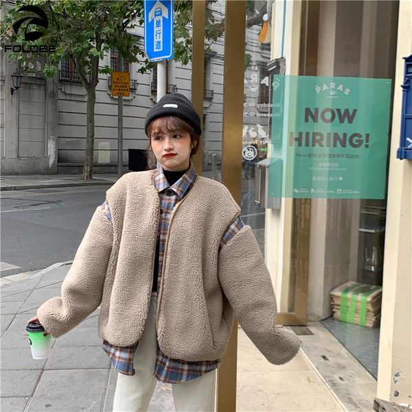 women's fur & faux autmn winter lamb wool jacket women fake two pieces casual loose warm overcoat long sleeve oversized outerwear coat, Black
women's fur & faux autmn winter lamb wool jacket women fake two pieces casual loose warm overcoat long sleeve oversized outerwear coat, Black