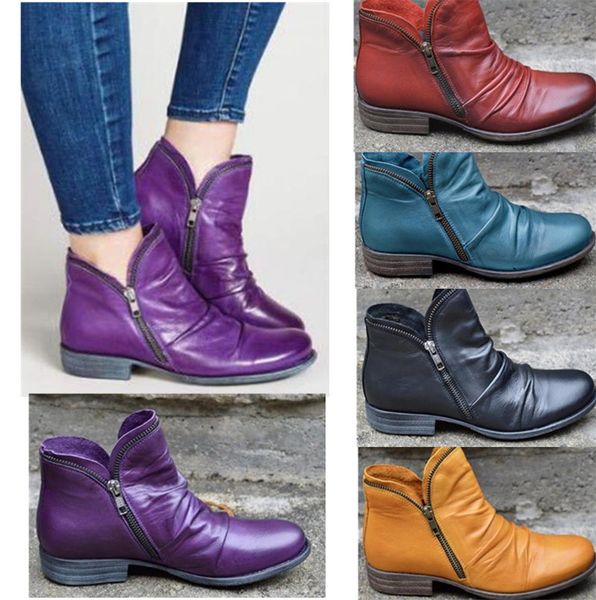 womens retro winter boots platform pu leather shoes double sides zipper motorcycle boot chunky sole mid calf waterproof shoes us6-12 ly10192, Black;grey
womens retro winter boots platform pu leather shoes double sides zipper motorcycle boot chunky sole mid calf waterproof shoes us6-12 ly10192, Black;grey