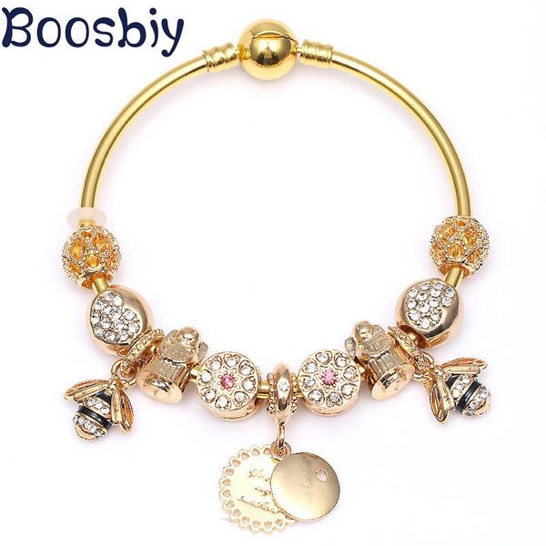 new arrival gold color snake chain charm bracelet & bangle with cute bees pendants diy fashion brand jewelry gift for women, Golden;silver
new arrival gold color snake chain charm bracelet & bangle with cute bees pendants diy fashion brand jewelry gift for women, Golden;silver
