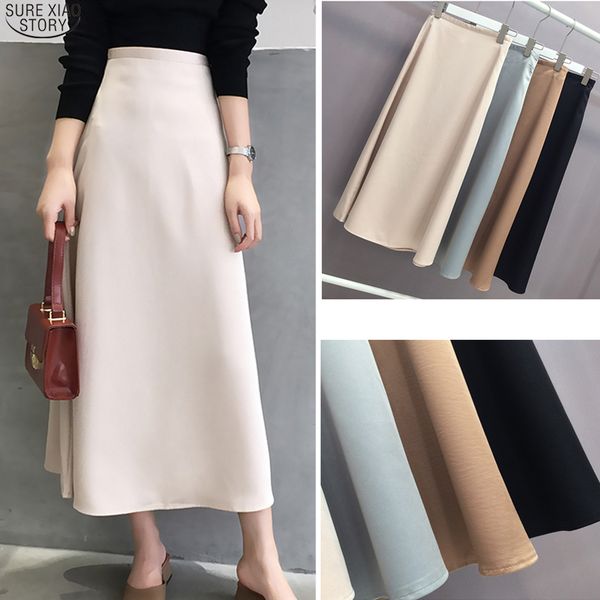 new spring summer solid silk skirts womens a-line satin midi skirt vintage high waist black zipper skirts jupe falda 9645 201111
new spring summer solid silk skirts womens a-line satin midi skirt vintage high waist black zipper skirts jupe falda 9645 201111