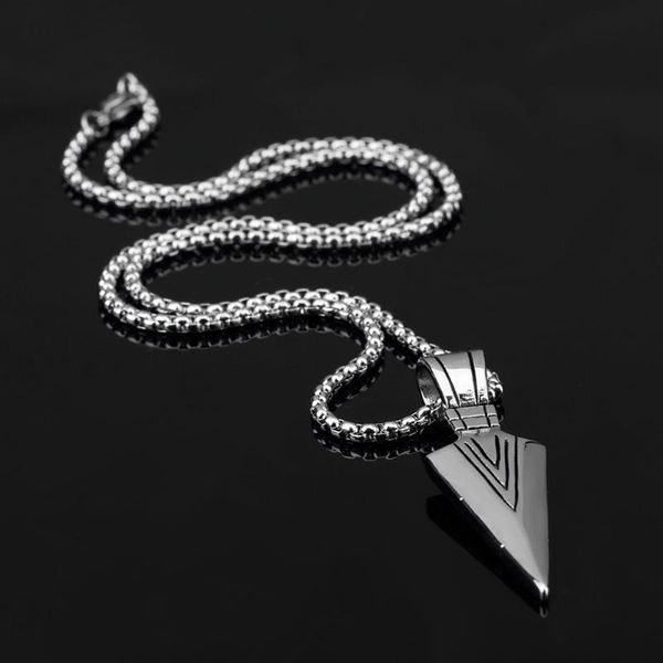 women men necklace stainless steel spearhead arrowhead pendant necklaces chocker jewelry hsj88, Silver
women men necklace stainless steel spearhead arrowhead pendant necklaces chocker jewelry hsj88, Silver