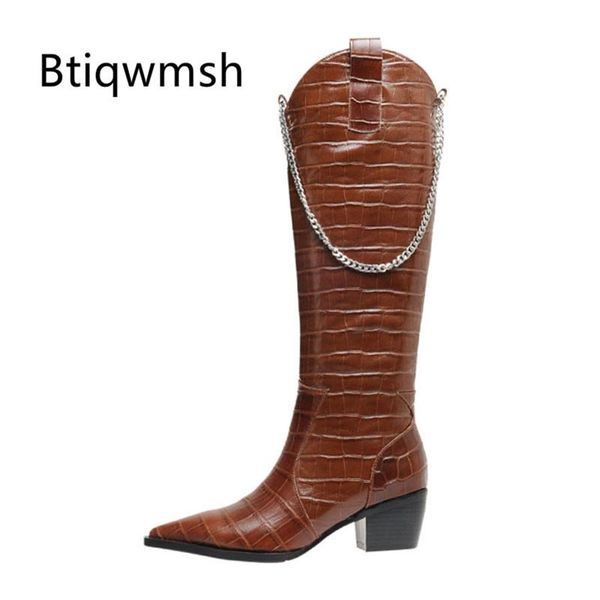 boots brown crocodile real leather knee women pointed toe rhinestone chain high heel botas de mujer western cowboy, Black
boots brown crocodile real leather knee women pointed toe rhinestone chain high heel botas de mujer western cowboy, Black