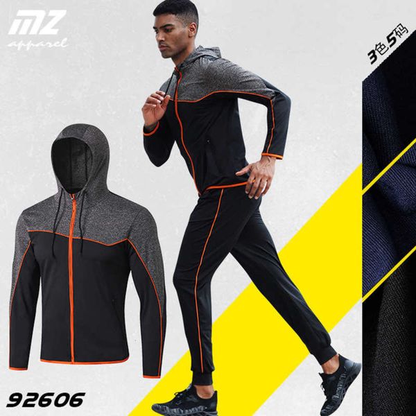 running new sportswear winter men's autumn casual fitness hooded training clothes color matching zipper long sleeve 92606, Black
running new sportswear winter men's autumn casual fitness hooded training clothes color matching zipper long sleeve 92606, Black