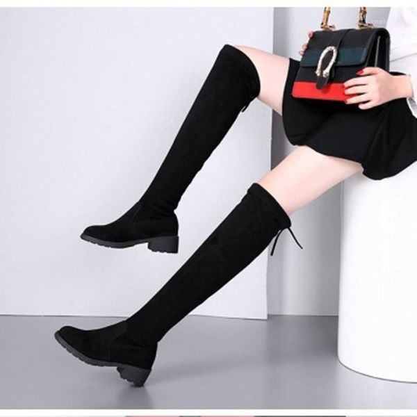 autumn and winter women's shoes over the knee boots flat heel stretch stovepipe high1, Black
autumn and winter women's shoes over the knee boots flat heel stretch stovepipe high1, Black