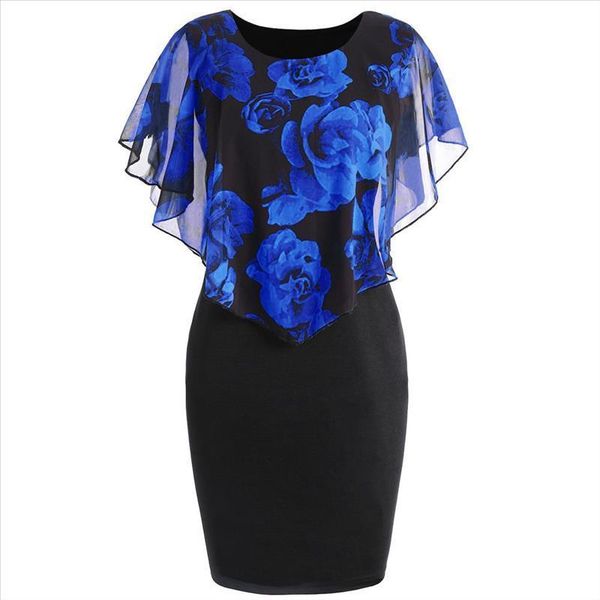 38# 2020 women dress plus size rose print chiffon o-neck ruffles mini dress 2020 casual fashion dress women vestido mujer, Black;gray
38# 2020 women dress plus size rose print chiffon o-neck ruffles mini dress 2020 casual fashion dress women vestido mujer, Black;gray