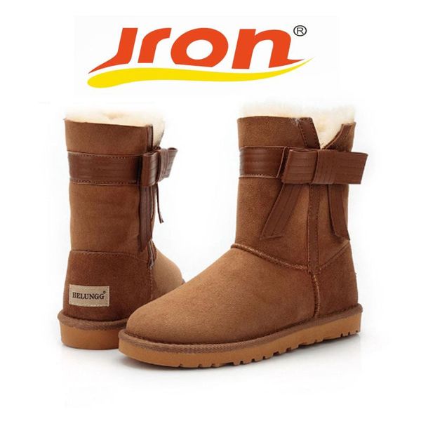jron genuine leather mid-calf bow stylewoman shearling snow boots rubber sole anti-slip function warm boots for winter, Black
jron genuine leather mid-calf bow stylewoman shearling snow boots rubber sole anti-slip function warm boots for winter, Black