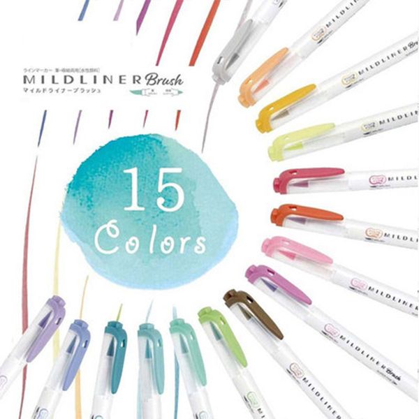 15colors zebra mildliner highlighter set japanese stationery original wft8 double headed soft brush markers for painting marking
15colors zebra mildliner highlighter set japanese stationery original wft8 double headed soft brush markers for painting marking