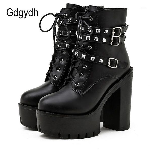 boots gdgydh rivets double belt buckle women high heels gothic style ladies short for party quality wholesale1, Black
boots gdgydh rivets double belt buckle women high heels gothic style ladies short for party quality wholesale1, Black
