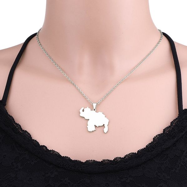 european and american stainless steel venezuela map pendant necklace, Silver
european and american stainless steel venezuela map pendant necklace, Silver