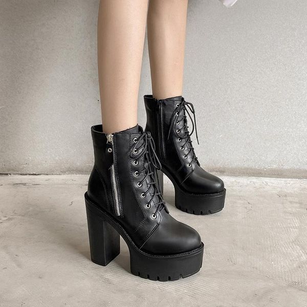 2021 spring short boots for women round toe lace-up gothic style black female shoes thick high heels plaform ladies boots
2021 spring short boots for women round toe lace-up gothic style black female shoes thick high heels plaform ladies boots
