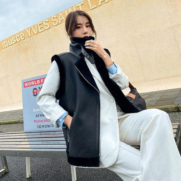 women's vests 2021 original ecology black real sheepskin shearling fur winter thicken natural leather vest1, Black;white
women's vests 2021 original ecology black real sheepskin shearling fur winter thicken natural leather vest1, Black;white