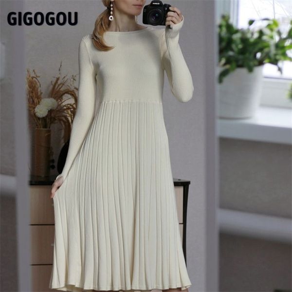 gigogou long knit women sweater dress elegant thumb hole a line dress winter thick warm ribbed christmas party midi dressess 211221, Black;gray
gigogou long knit women sweater dress elegant thumb hole a line dress winter thick warm ribbed christmas party midi dressess 211221, Black;gray