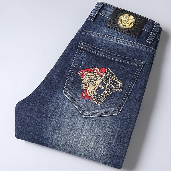 dzsck men's for autumn and embroidered winter dusha mei and jeans embroidered jeans metal slim fit small straight pants for youth hvlf0, Blue
dzsck men's for autumn and embroidered winter dusha mei and jeans embroidered jeans metal slim fit small straight pants for youth hvlf0, Blue