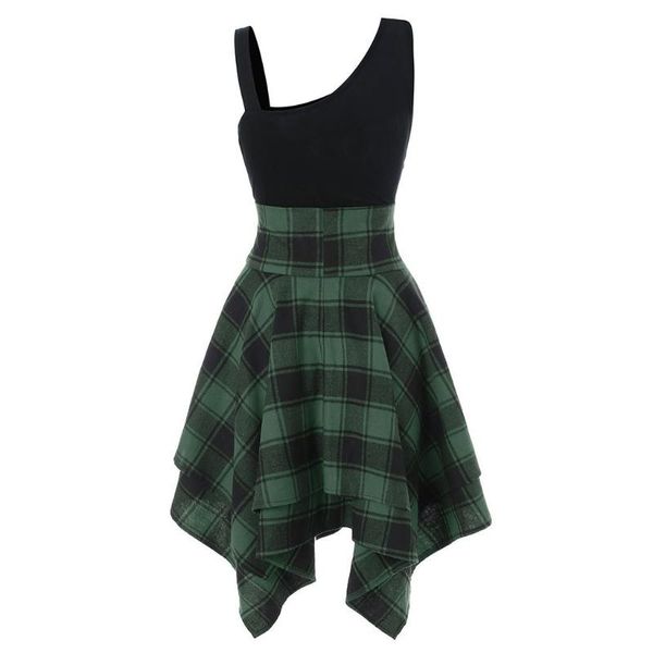 casual dresses plaid patchwork leisure school style flower sleeveless retro dress one-shoulder female summer midi vestido, Black;gray
casual dresses plaid patchwork leisure school style flower sleeveless retro dress one-shoulder female summer midi vestido, Black;gray