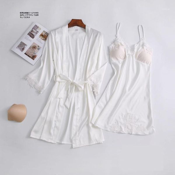 white women kimono robe gown set v-neck backless nightdress suit chest pads casual sleepwear lace flower trim home dress1, Black;red
white women kimono robe gown set v-neck backless nightdress suit chest pads casual sleepwear lace flower trim home dress1, Black;red