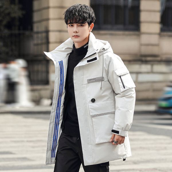 2021 winter new work cloth down et handsome thickened warm medium and long coat men's trend, Black
2021 winter new work cloth down et handsome thickened warm medium and long coat men's trend, Black