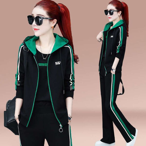 wide leg pants sports suit spring and autumn new fashion sweater three piece set women's large loose running casual wear, Gray
wide leg pants sports suit spring and autumn new fashion sweater three piece set women's large loose running casual wear, Gray