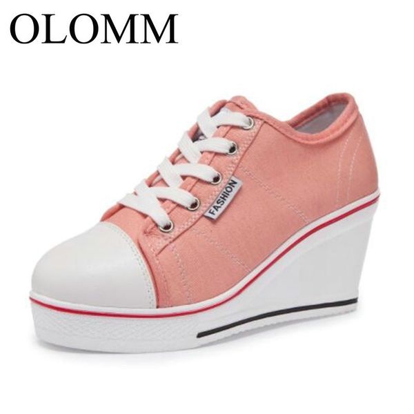 olomm women canvas shoes wedge heel lace up low fashion woman sneakers platform lady casual shoes td-98 y200801, Black
olomm women canvas shoes wedge heel lace up low fashion woman sneakers platform lady casual shoes td-98 y200801, Black