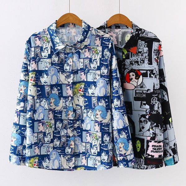 vintage graffiti print blouse fashion new long sleeve loose lapel sweet shirt women student retro and blouses, White
vintage graffiti print blouse fashion new long sleeve loose lapel sweet shirt women student retro and blouses, White
