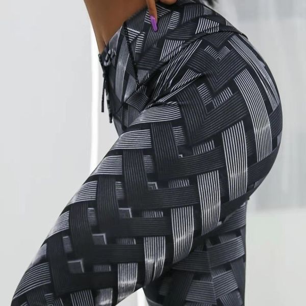 tyre leggings, women's high waist yoga pants, hygroscopic sweat dispersion speed dry breathable tight pants, ing, Black