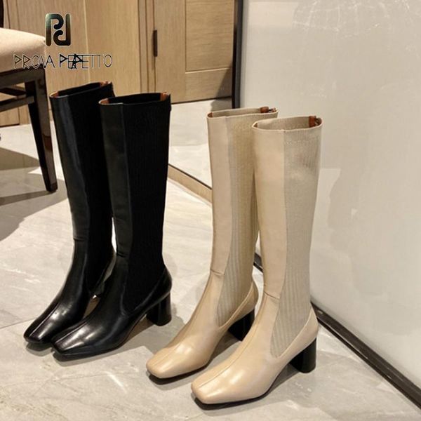 2020 autumn / winter new all-match women's square toe thick heel knight boots back zipper high heel knee-length stretch boots, Black
2020 autumn / winter new all-match women's square toe thick heel knight boots back zipper high heel knee-length stretch boots, Black